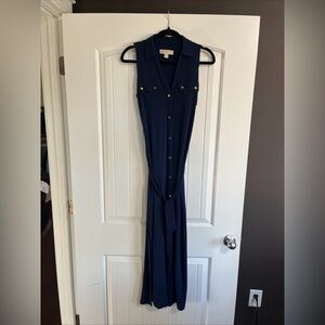 Michael Kors Navy Button Dress Small Capsule Wardrobe Minimalist Quiet Luxury